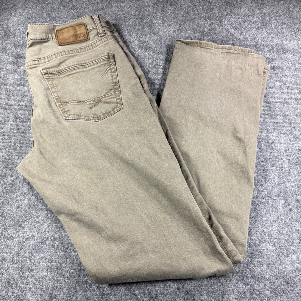 BKE Tyler Jeans Tan Khaki Straight Leg Cotton Stretch 34x36 Workwear